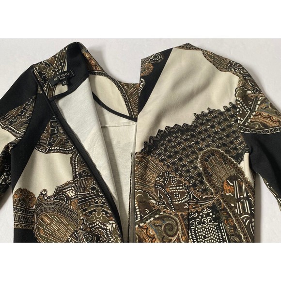 Etro Milano Paisley Peplum Top Womens Size 42 Multicolor Viscose Wool - Picture 4 of 16